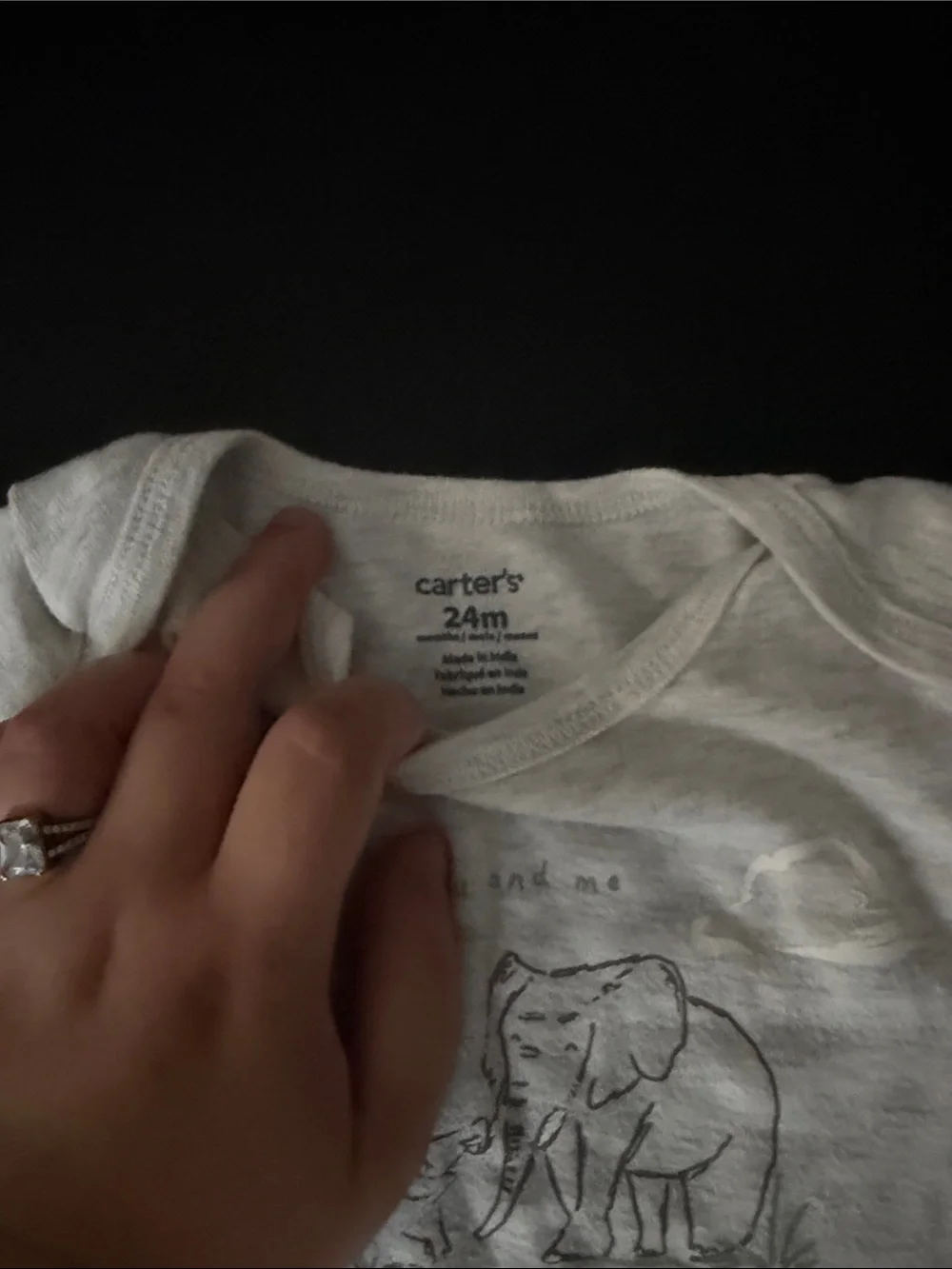 Carter's Cream Heather Elephant Graphic One-Piece Bodysuit